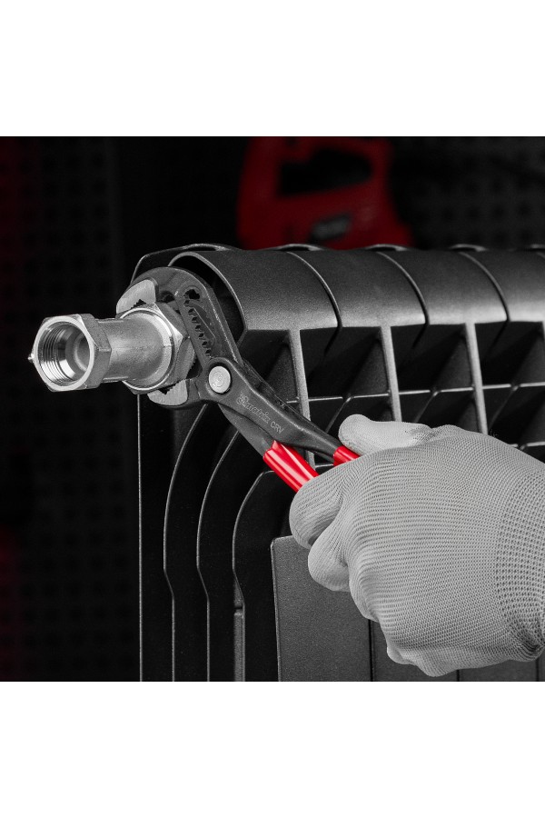 Клещи переставные 180 мм, кнопочный механизм, хром-ванадий, обливные рукоятки Matrix