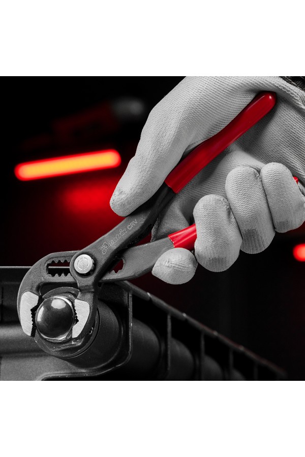 Клещи переставные 180 мм, кнопочный механизм, хром-ванадий, обливные рукоятки Matrix