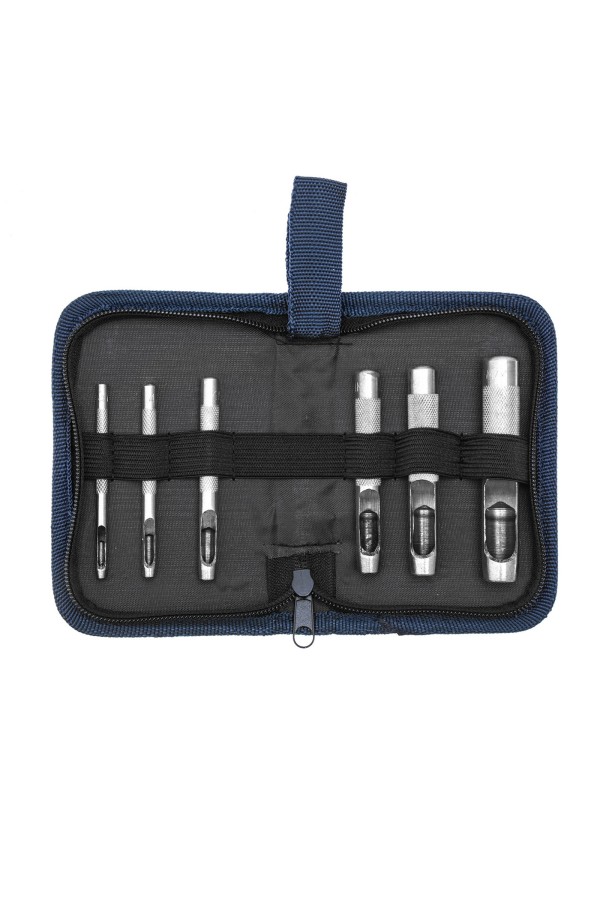 Набор пробойников для кожи 3 4 6 8 10 12.5 мм, 6 шт, чехол Сибртех