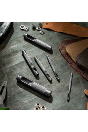 Набор пробойников для кожи 3 4 6 8 10 12.5 мм, 6 шт, чехол Сибртех