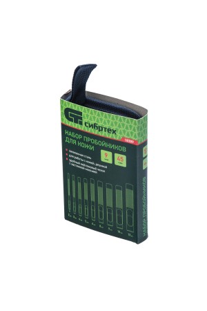 Набор пробойников для кожи 2 3 4 5 6 8 9 10 13 мм, 9 шт, чехол Сибртех