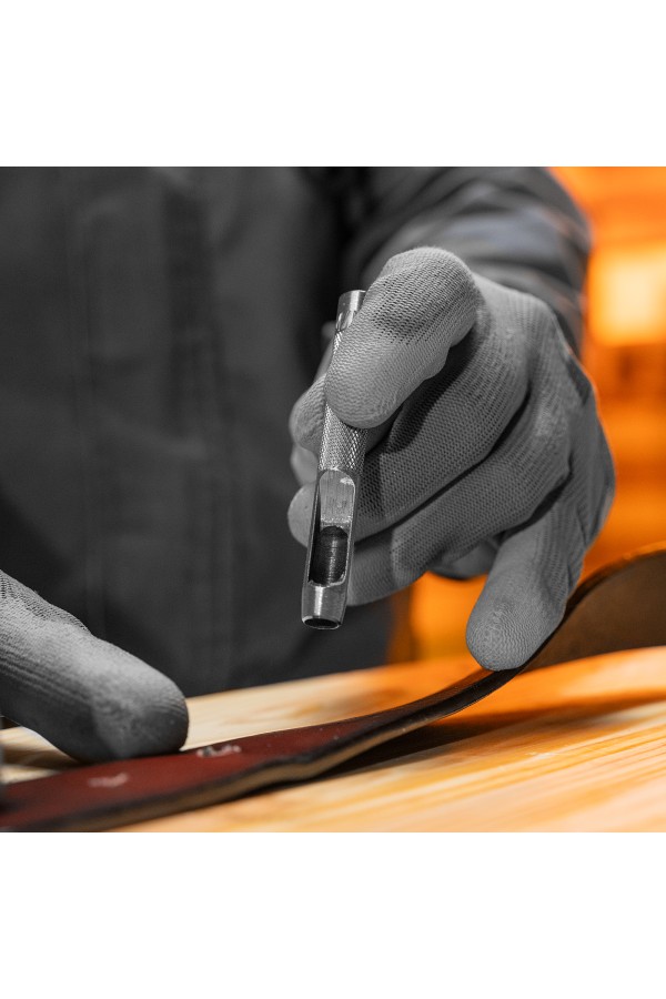 Набор пробойников для кожи 3 4 5 6 7 8 9 10 12 14 16 19 мм, 12 шт, чехол Сибртех