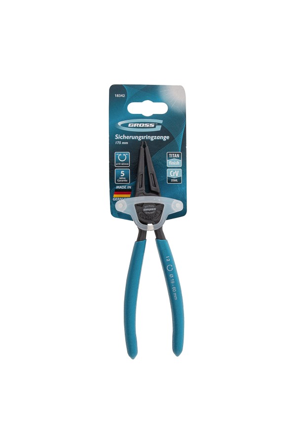 Съемник, 175 мм, для внутренних стопорных колец (19-60 мм) прямые губки (сжим) Gross