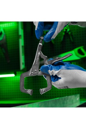 Зажим ручной, увеличенный захват, подвижные губки, 170 мм// Сибртех