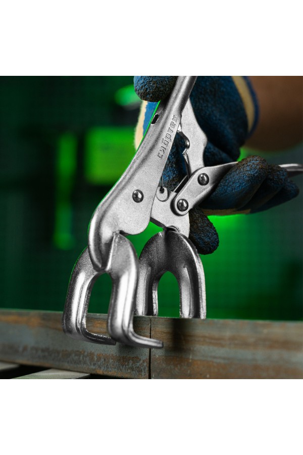 Зажим ручной, двойной, точечная фиксация, 225 мм Сибртех