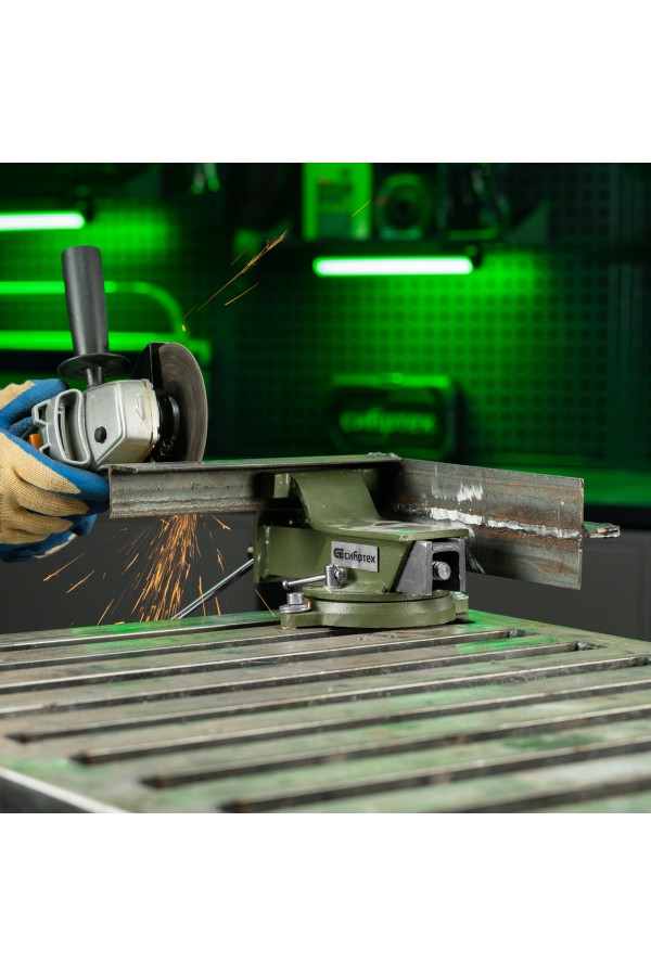 Тиски слесарные, 100 мм, стальные, поворотные Сибртех