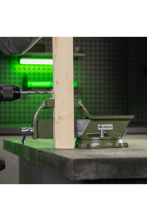 Тиски слесарные, 125 мм, стальные, поворотные Сибртех