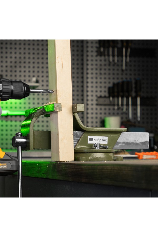 Тиски слесарные, 200 мм, стальные, поворотные Сибртех