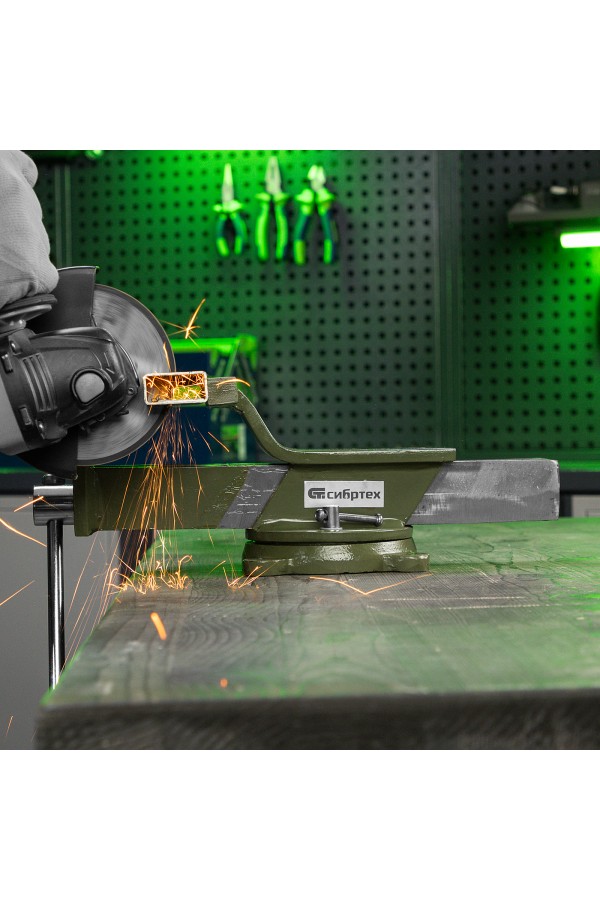 Тиски слесарные, 200 мм, стальные, поворотные Сибртех