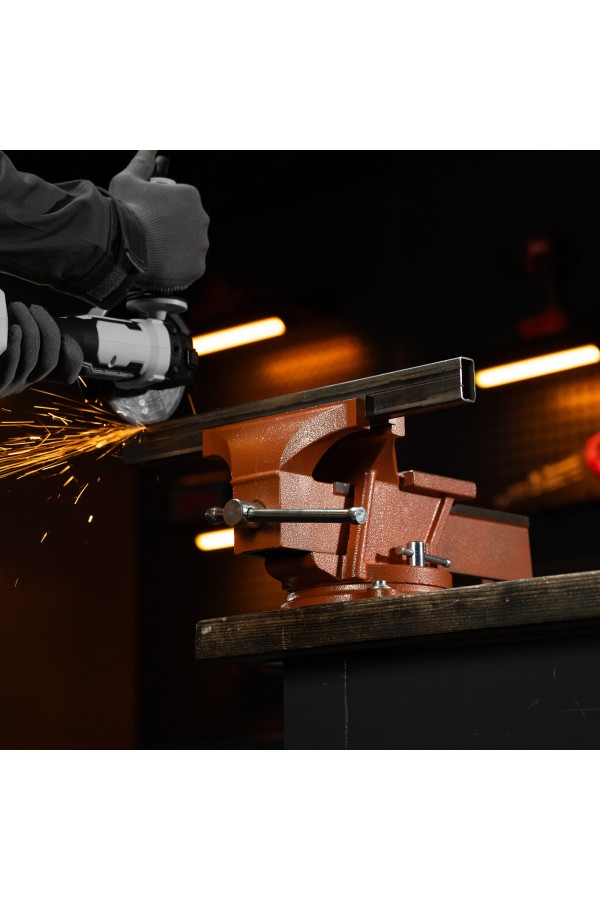 Тиски слесарные, 200 мм, поворотные, с наковальней Sparta