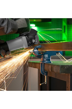 Тиски слесарные, настольные, поворотные, ширина рабочих губок 50 мм, наковальня Сибртех