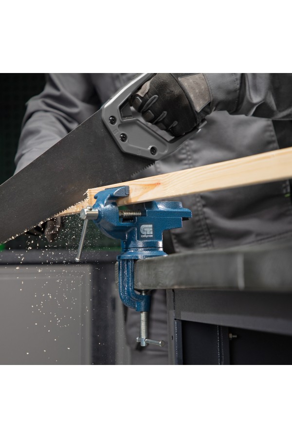 Тиски слесарные, настольные, поворотные, ширина рабочих губок 50 мм, наковальня Сибртех