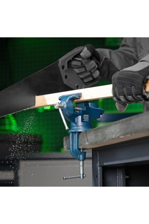 Тиски слесарные, настольные, поворотные, ширина рабочих губок 65 мм, наковальня Сибртех