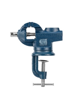 Тиски слесарные, настольные, поворотные, ширина рабочих губок 65 мм, наковальня Сибртех