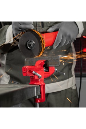 Тиски слесарные, 50 мм, настольные, поворотные, c наковальней MTX