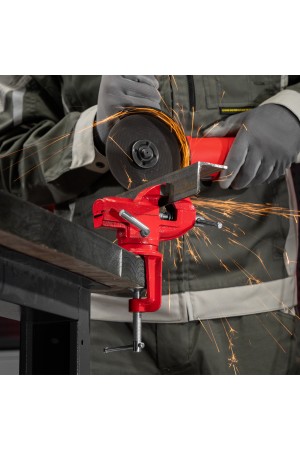 Тиски слесарные, 50 мм, настольные, поворотные, c наковальней MTX