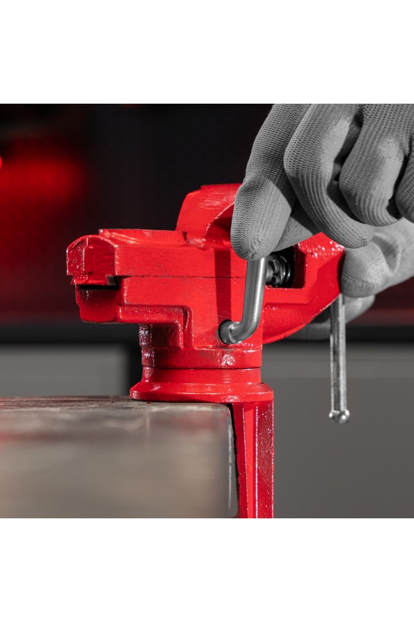 Тиски слесарные, 50 мм, настольные, поворотные, c наковальней MTX