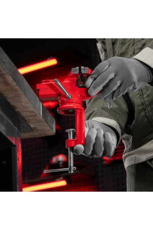 Тиски слесарные, 80 мм, настольные, поворотные, c наковальней MTX