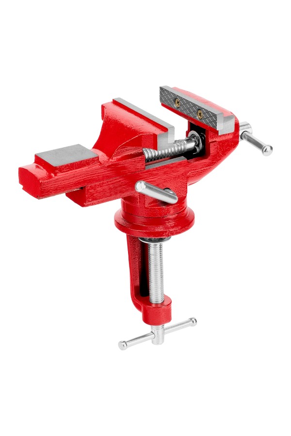 Тиски слесарные, 80 мм, настольные, поворотные, c наковальней MTX