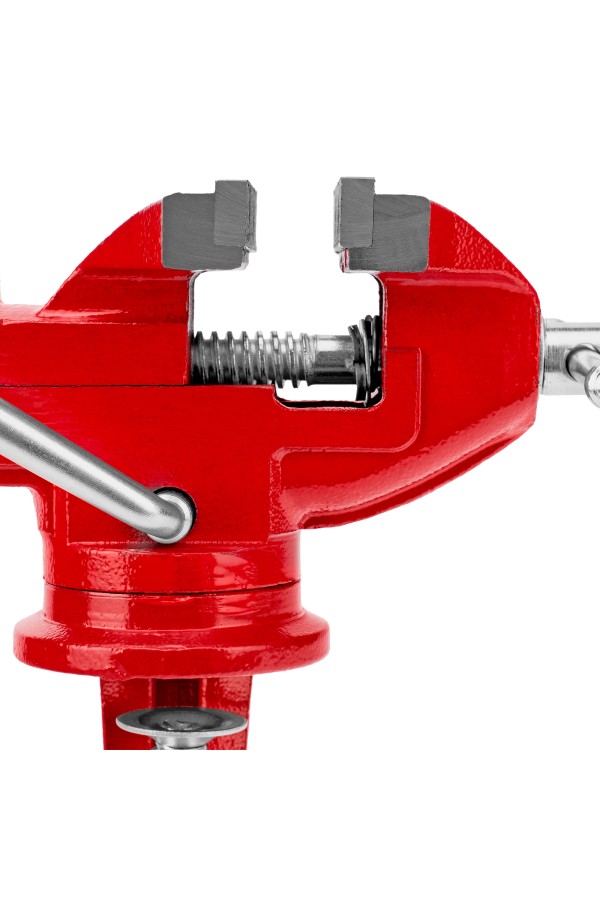 Тиски слесарные, 80 мм, настольные, поворотные, c наковальней MTX