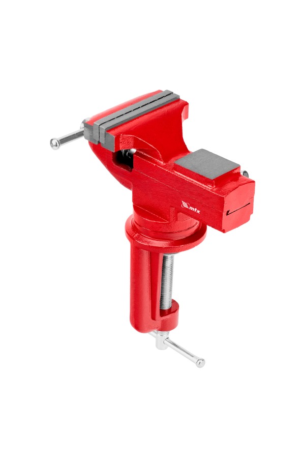 Тиски слесарные, 80 мм, настольные, поворотные, c наковальней MTX