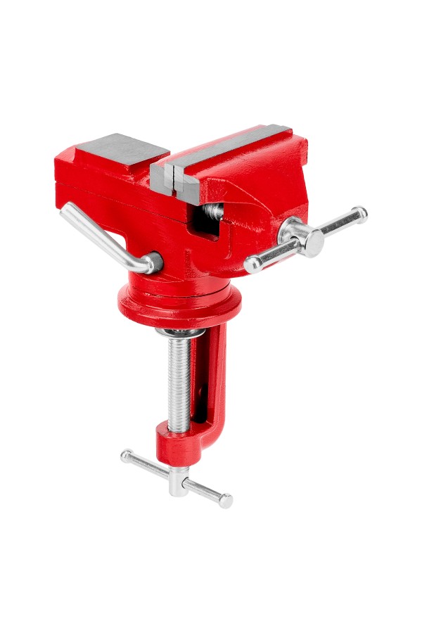Тиски слесарные, 80 мм, настольные, поворотные, c наковальней MTX