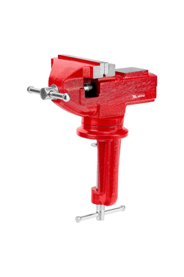 Тиски слесарные, 80 мм, настольные, поворотные, c наковальней MTX