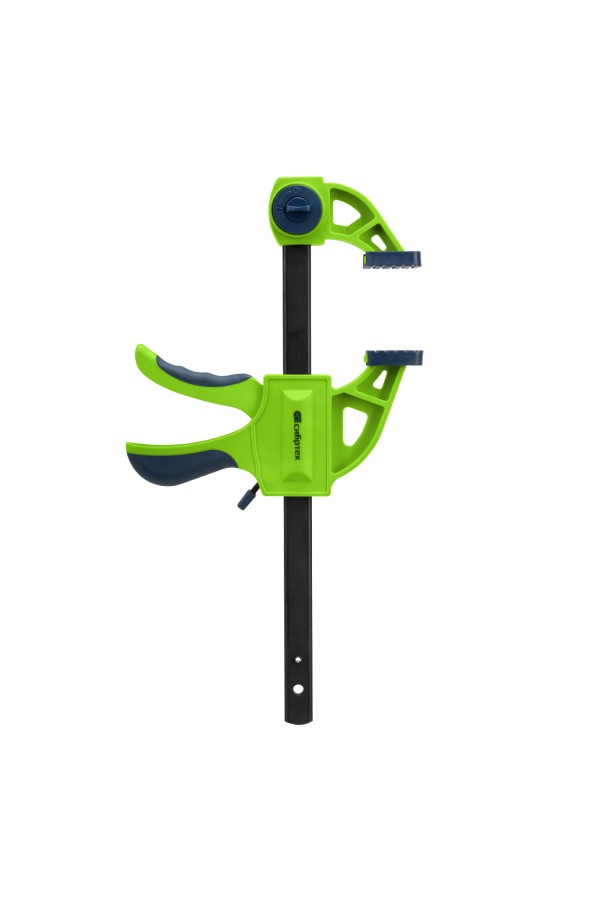 Струбцина F-образная, быстрозажимная, 150 х 70 х 360 мм, пластиковый корпус, фиксатор, двухкомпонентная рукоятка Сибртех