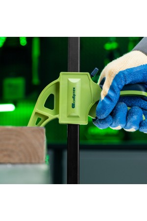 Струбцина F-образная, быстрозажимная, 200 х 70 х 420 мм, пластиковый корпус, фиксатор, двухкомпонентная рукоятка Сибртех