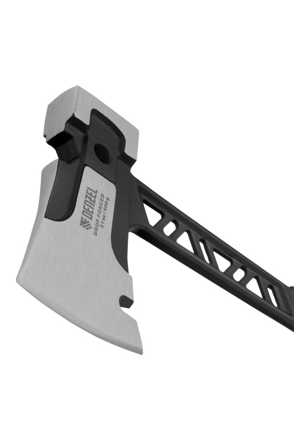 Топор цельнокованый 600 г, двухкомпонентная обрезиненная рукоятка Denzel