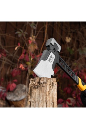 Топор цельнокованый 600 г, двухкомпонентная обрезиненная рукоятка Denzel