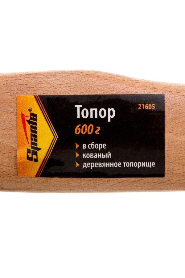 Топор, 600 г, в сборе, кованый, деревянное топорище Sparta