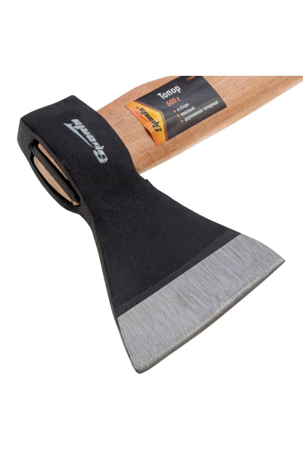 Топор, 600 г, в сборе, кованый, деревянное топорище Sparta