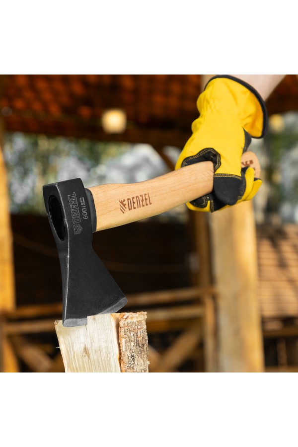 Топор, 600 г, кованый, буковое топорище Denzel