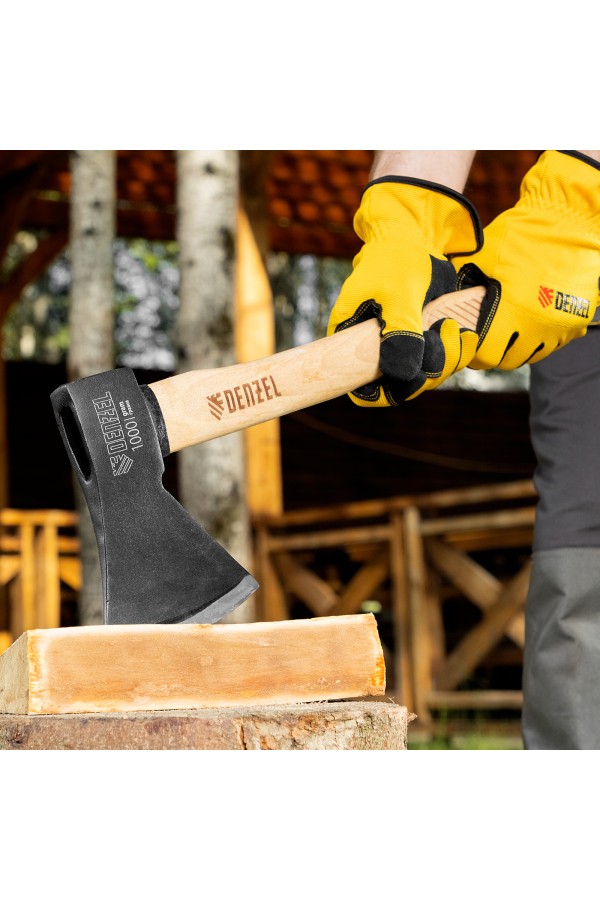 Топор, 1000 г, кованый, буковое топорище Denzel