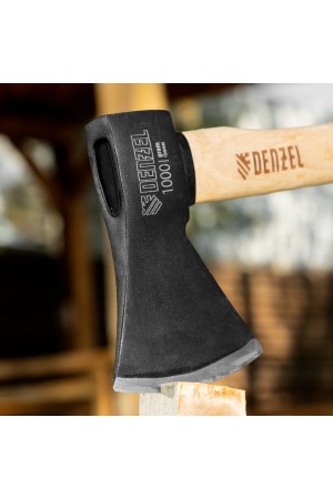 Топор, 1000 г, кованый, буковое топорище Denzel