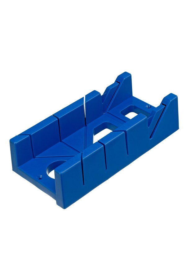 Стусло пластиковое, синее, 4 угла для запила, пила 350 мм Сибртех