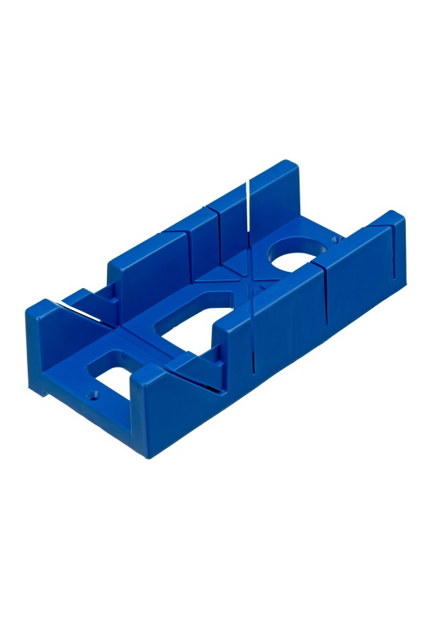 Стусло пластиковое, синее, 4 угла для запила, пила 450 мм Сибртех