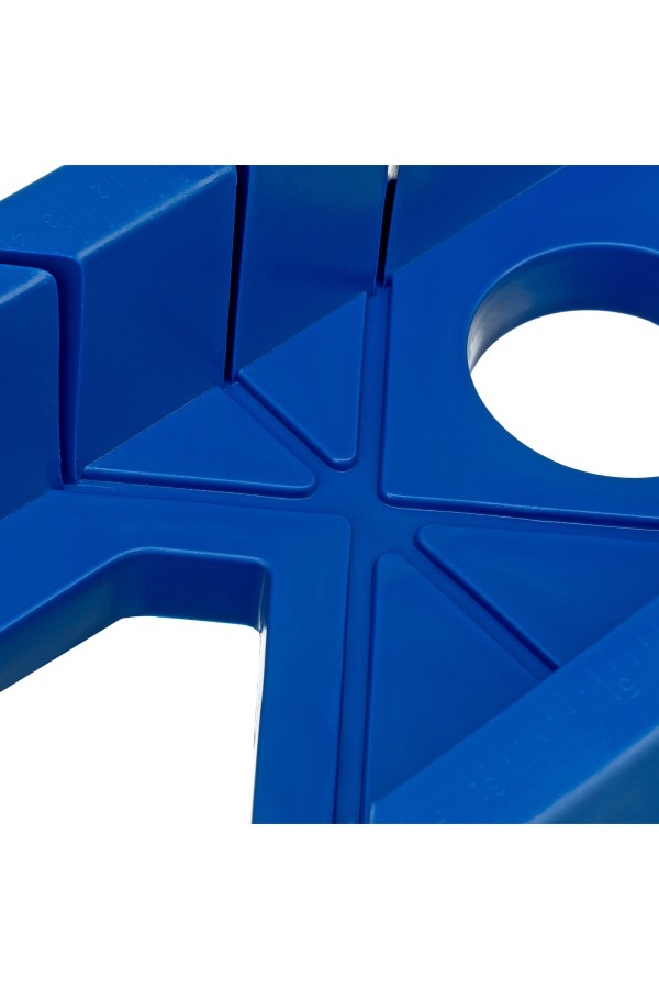 Стусло пластиковое, синее, 4 угла для запила, пила 450 мм Сибртех