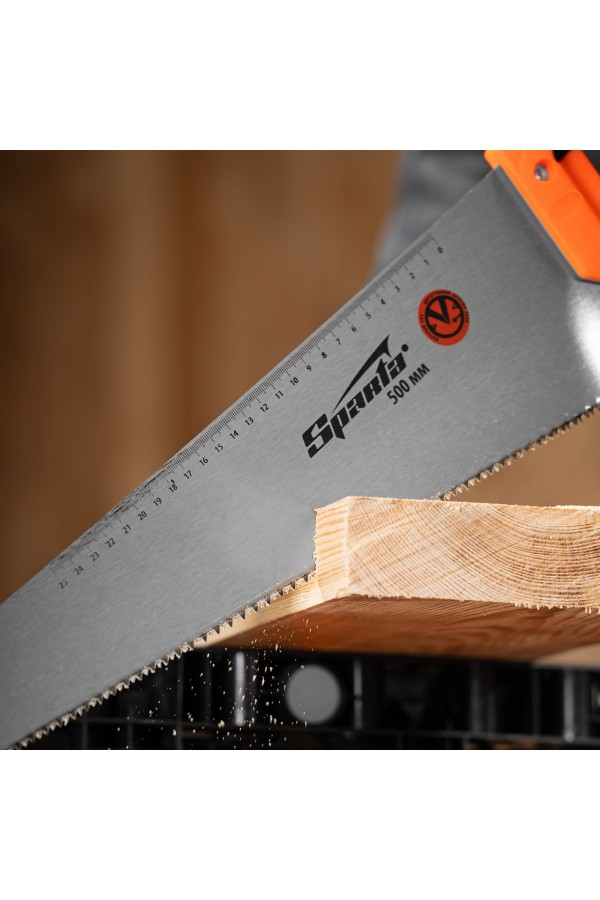 Ножовка по дереву, 500 мм, 7-8 TPI, зуб 2D, каленый зуб, двухкомпонентная рукоятка Sparta