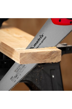 Ножовка по дереву, 500 мм, 7-8 TPI, зуб-3D, каленый зуб, двухкомпонентная рукоятка Matrix