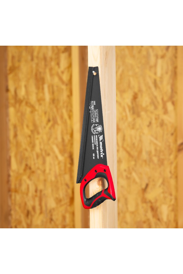 Ножовка по дереву, 400 мм, 7-8 TPI, зуб-3D, каленый зуб, тефлоновое покрытие полотна, двухкомпонентная рукоятка Matrix