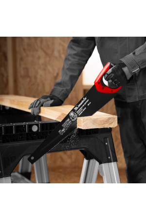 Ножовка по дереву, 500 мм, 7-8 TPI, зуб-3D, каленый зуб, тефлоновое покрытие полотна, двухкомпонентная рукоятка Matrix