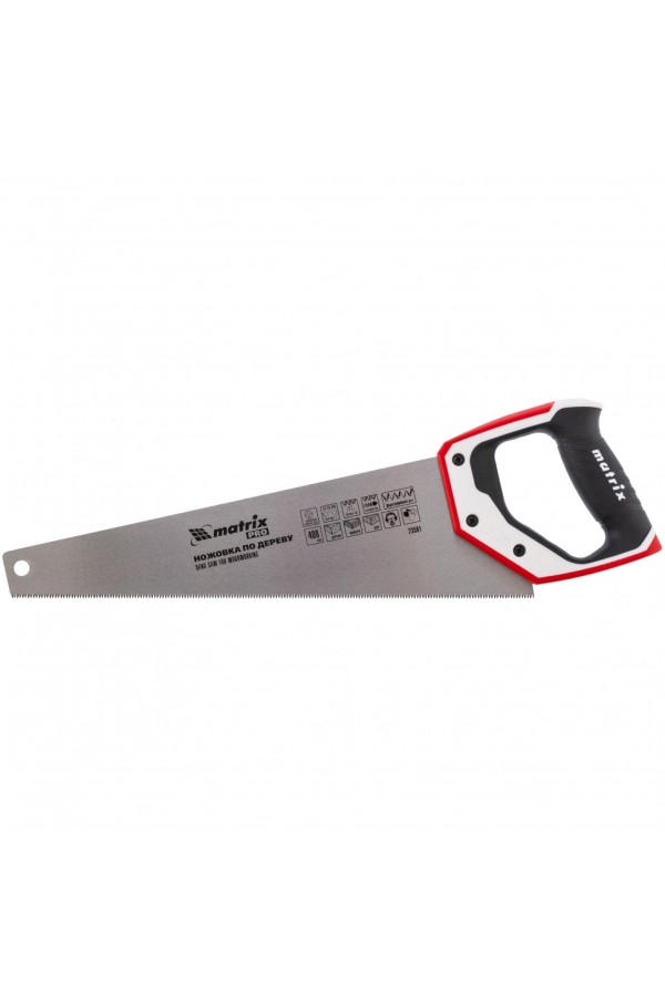 Ножовка по дереву, 400 мм, каленый зуб 3D, 11-12 TPI, трехкомпонентная рукоятка, Pro Matrix