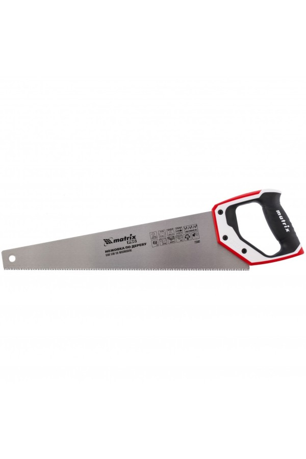 Ножовка по дереву, 450 мм, каленый зуб 3D, 7-8 TPI, трехкомпонентная рукоятка, Pro Matrix