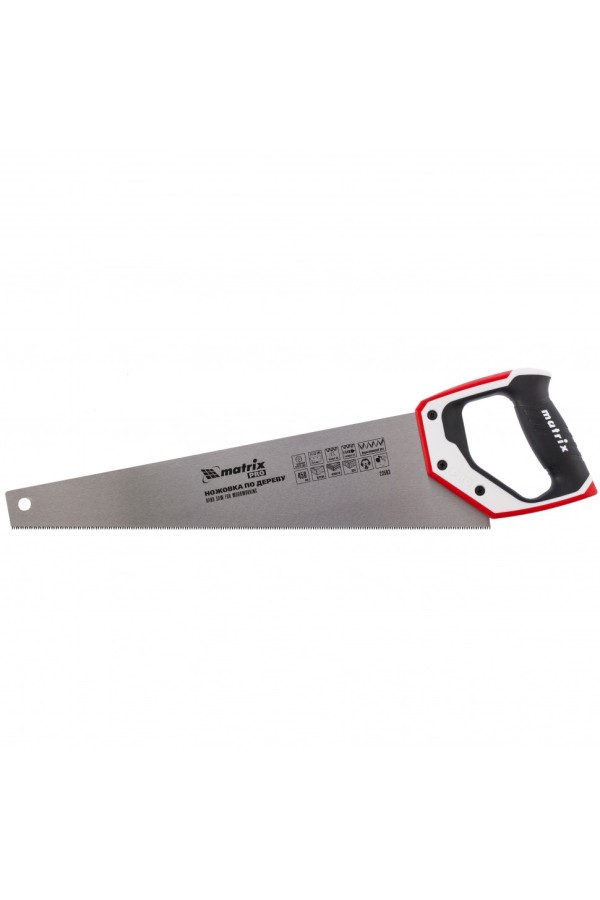 Ножовка по дереву, 450 мм, каленый зуб 3D, 11-12 TPI, трехкомпонентная рукоятка, Pro Matrix