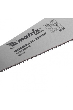 Ножовка по дереву, 500 мм, каленый зуб 3D, 11-12 TPI, трехкомпонентная рукоятка, Pro Matrix