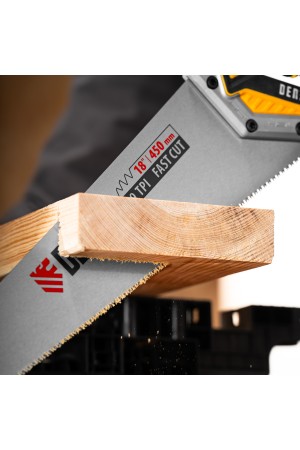Ножовка по дереву, 450 мм, 9 TPI, зуб 3D, металлопластиковая рукоятка Denzel
