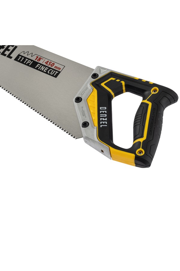 Ножовка по дереву, 450 мм, 11 TPI, зуб 3D, металлопластиковая рукоятка Denzel