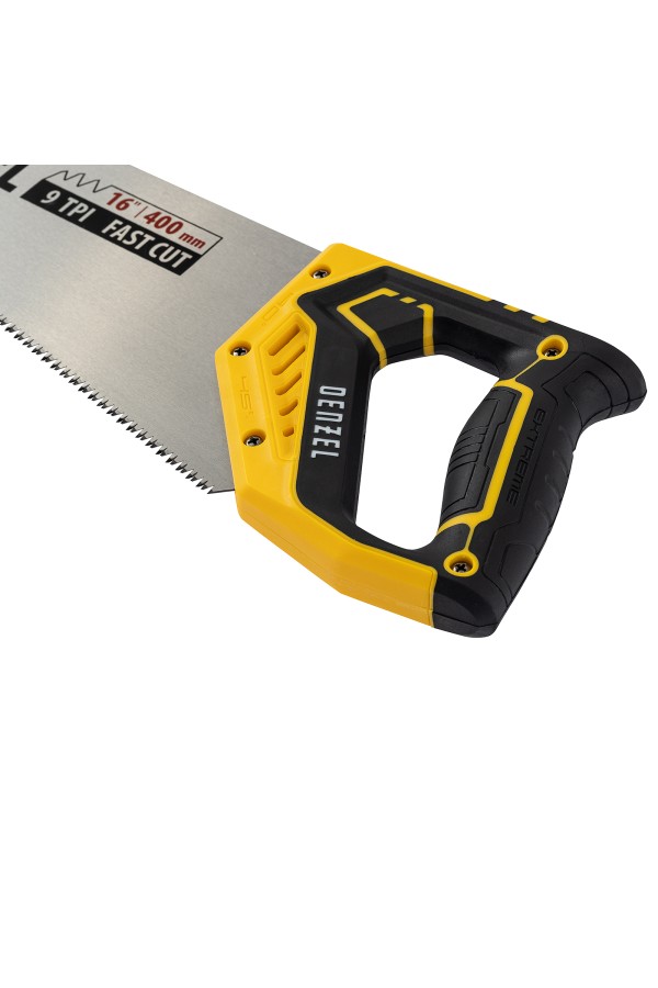 Ножовка по дереву, 400 мм, 11 TPI, зуб 3D, двухкомпонентная рукоятка Denzel